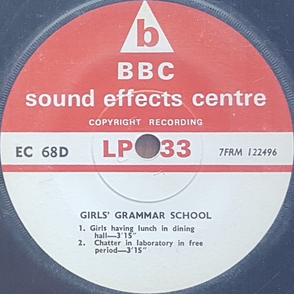EC 68D Girls' grammar school Not registered from the BBC records and Tapes library Label